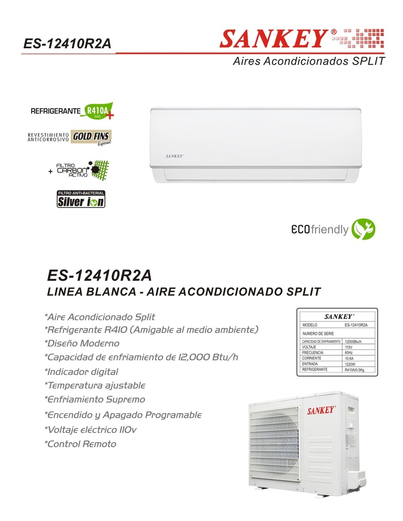 AIRE A SPLIT 12.000 BTU SANKEY